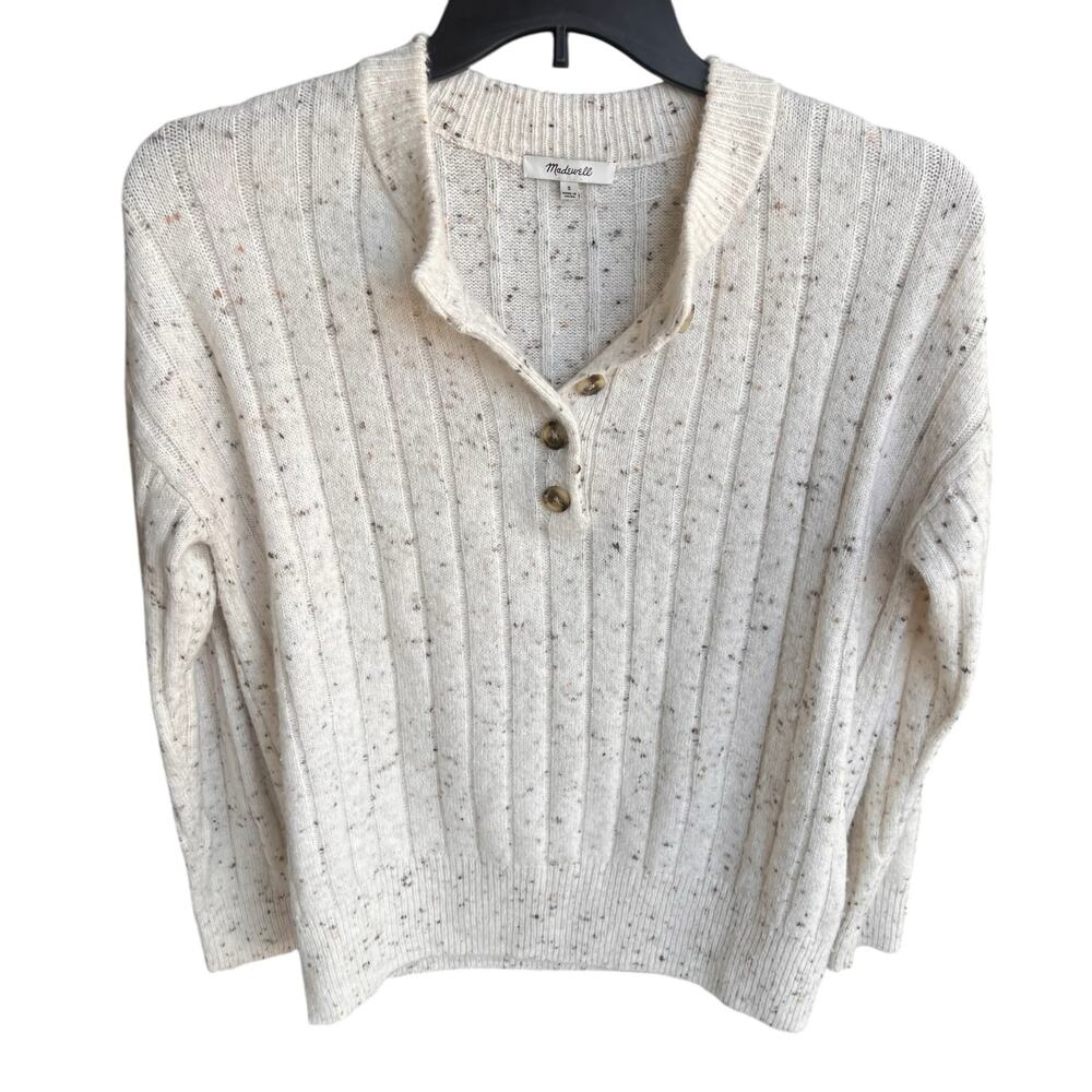 Madewell Cream Button-Up Sweater